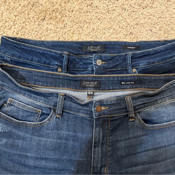 Judy Blue Dark and Medium Wash Straight and Relaxed fit Jeans - Picture 3 of 3